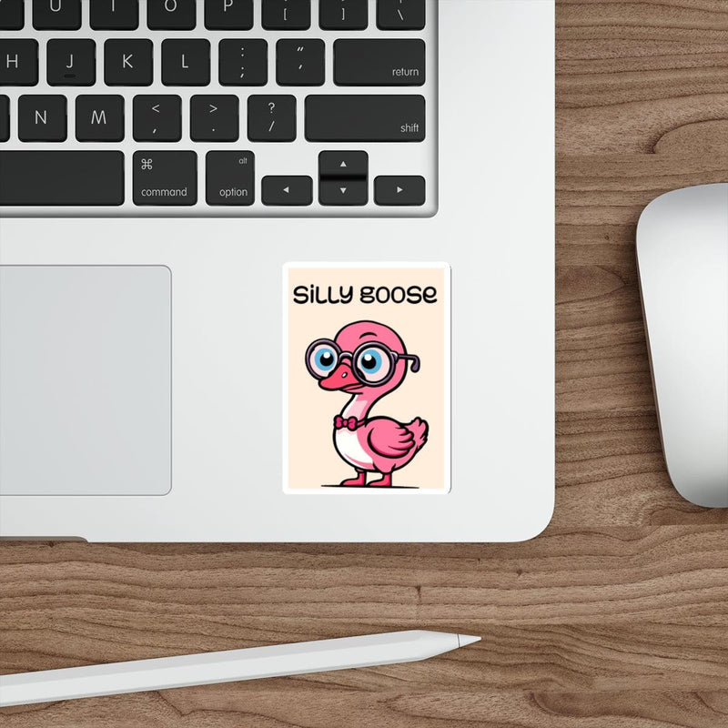 Silly Goose Sticker – Pink Goose with Glasses Vinyl Decal