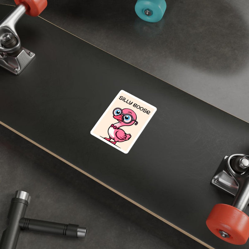 Silly Goose Sticker – Pink Goose with Glasses Vinyl Decal