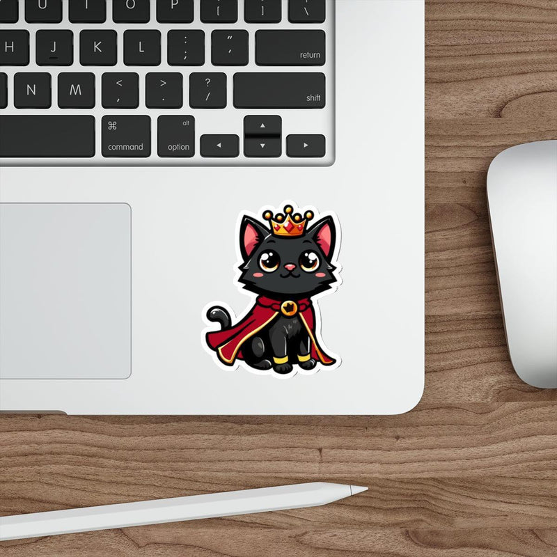 Royal Kitten Sticker – Cute Crowned Cat