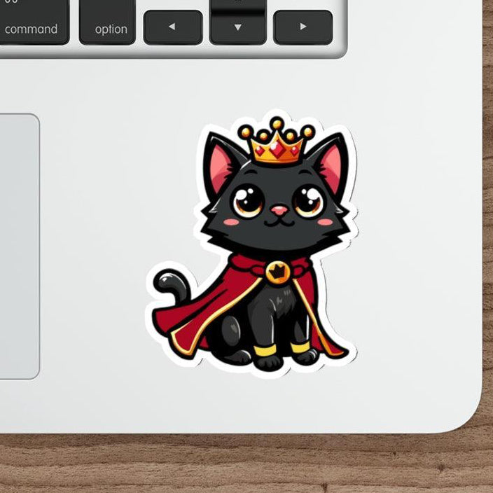 Royal Kitten Sticker – Cute Crowned Cat