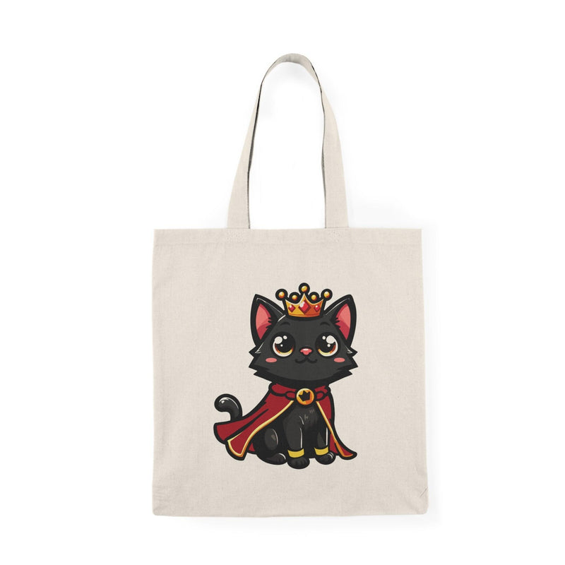 Royal Kitten Tote Bag – Crowned Cat Tote in Recycled Cotton