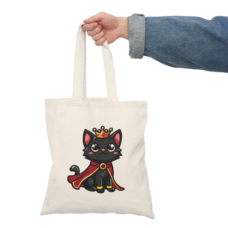 Royal Kitten Tote Bag – Crowned Cat Tote in Recycled Cotton