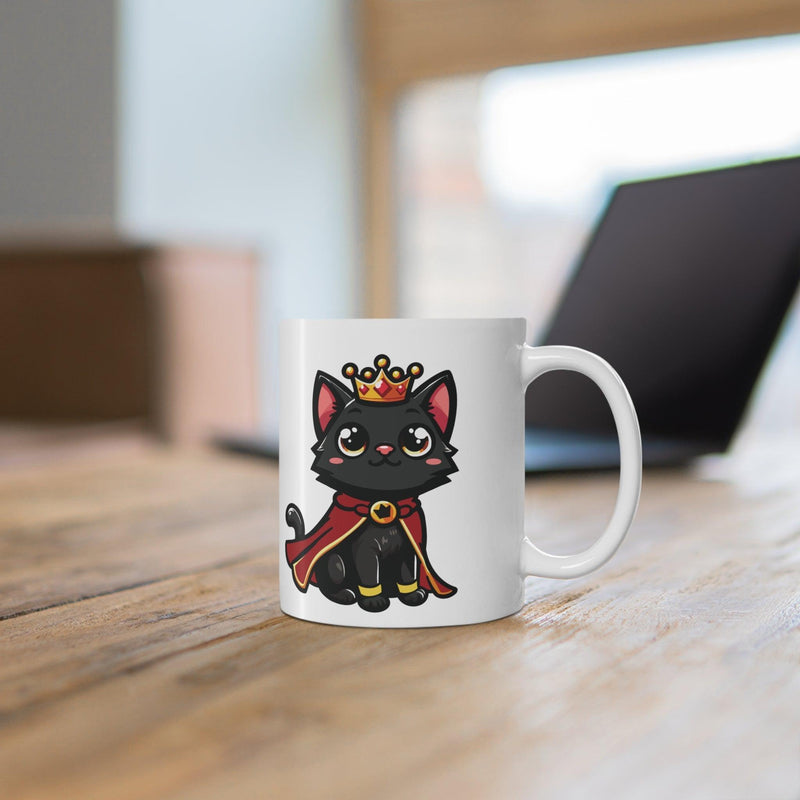 Royal Kitten Mug | Black Cat Crown & Cape 11 oz