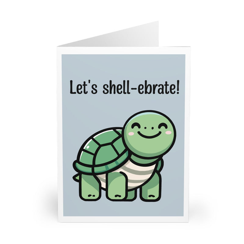 Let’s Shell-ebrate Card – Cute Turtle Pun Celebration Design