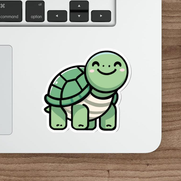 Cartoon Turtle Sticker – Cute Waterproof Animal Vinyl Decal