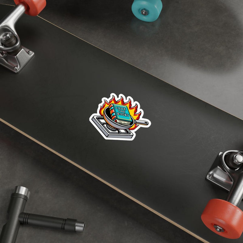 Cook the Books Sticker – Funny Accountant Pun Vinyl Decal