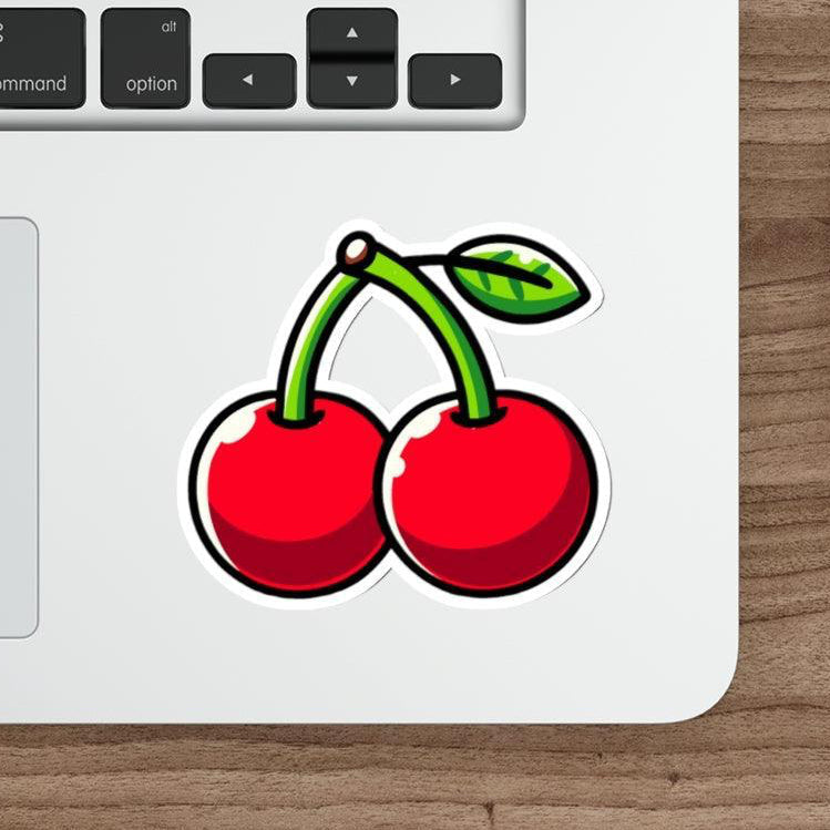Cartoon Cherries Sticker – Cute Fruit Vinyl Waterproof Decal