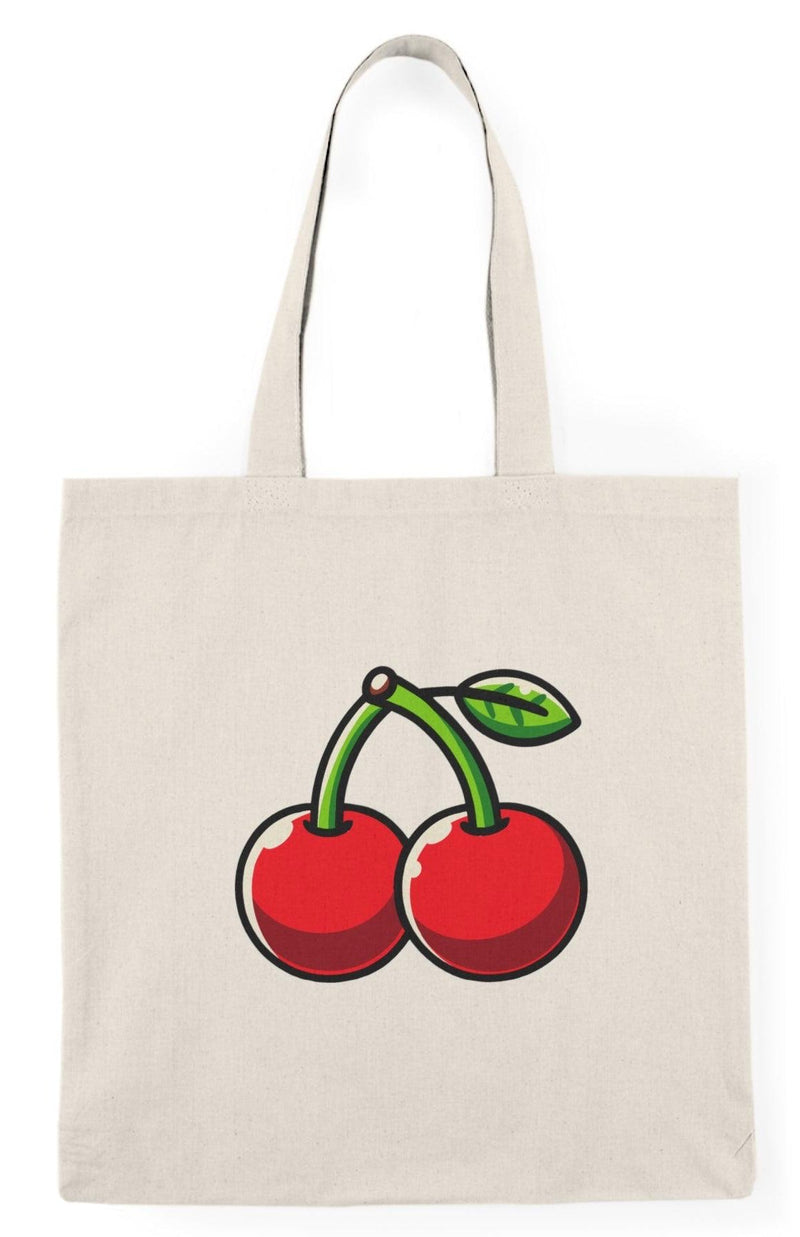 Cartoon Cherry Tote Bag – Cute Fruit Design, Recycled