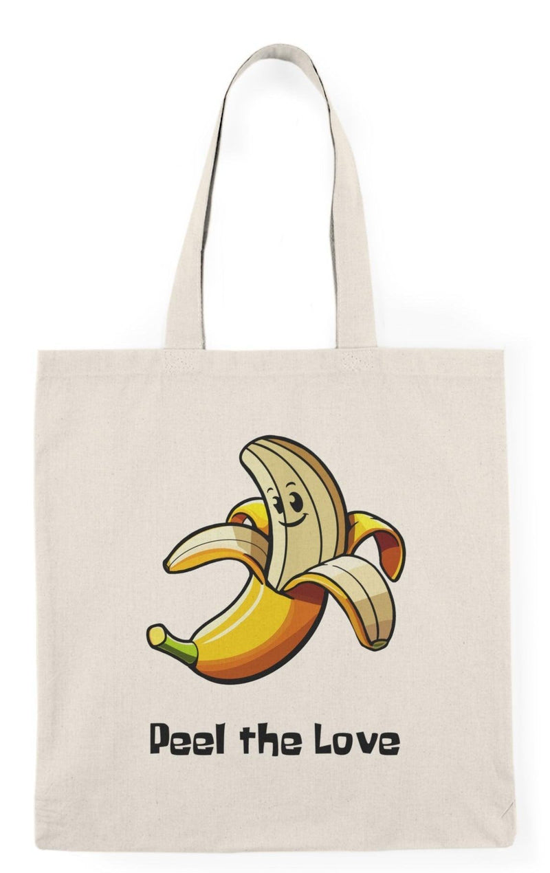 Peel the Love Tote Bag – Funny Banana Eco Shopping Bag