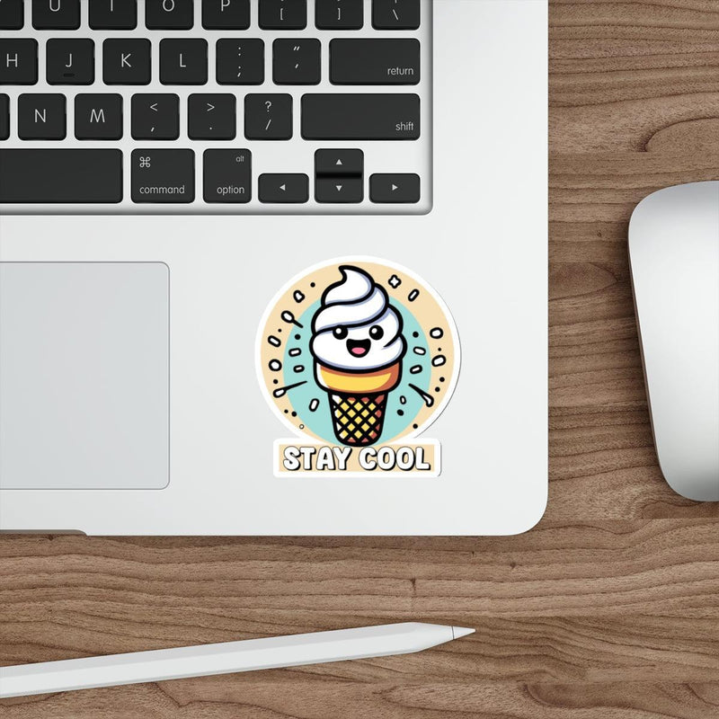 Stay Cool Ice Cream Sticker – Fun Waterproof Vinyl Decal