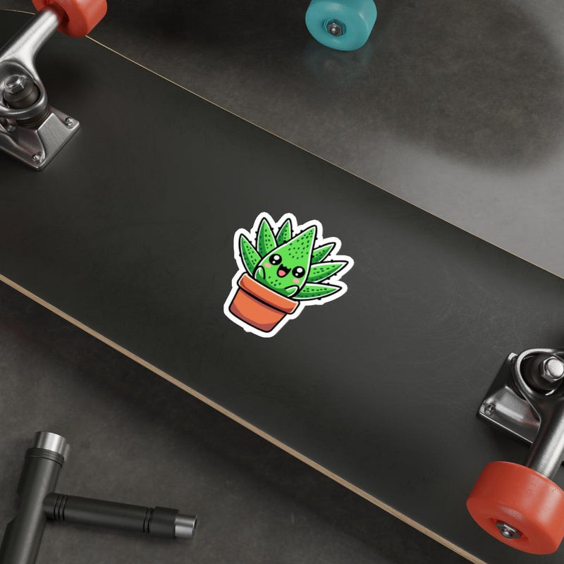 Cartoon Aloe Vera Sticker – Cute Plant Lover Vinyl Decal