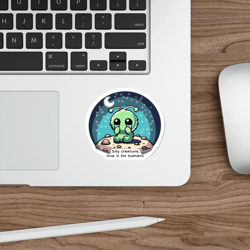 Silly Creature Love Sticker – Sad Cute Alien Vinyl Decal