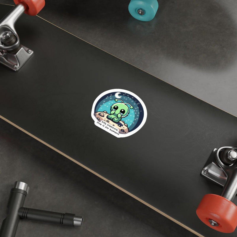 Silly Creature Love Sticker – Sad Cute Alien Vinyl Decal