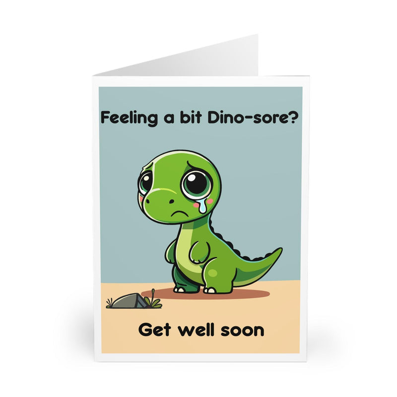 Feeling a Bit Dino-sore? Funny Get Well Soon Dinosaur Card