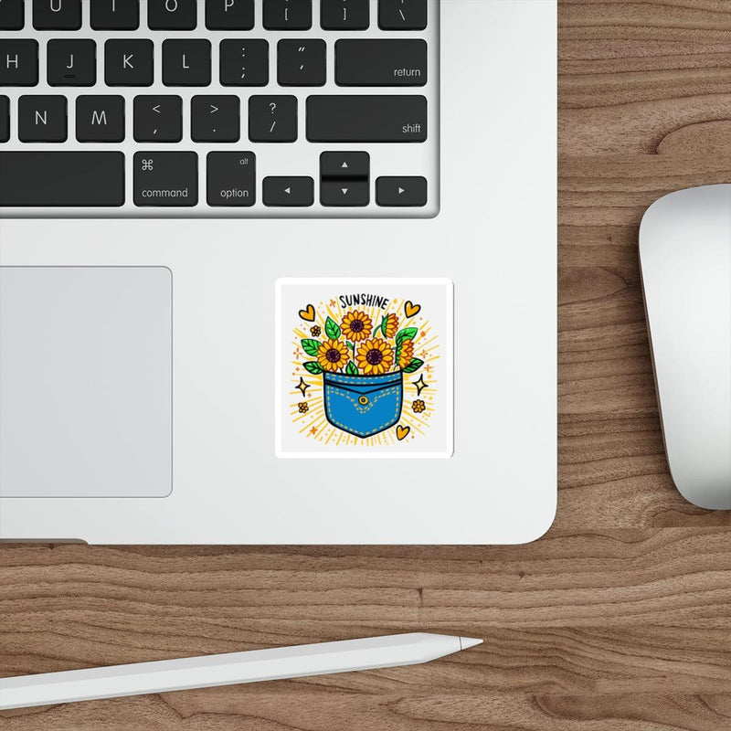 Sunshine Pocket Sticker – Cute Sunflower Vinyl Decal