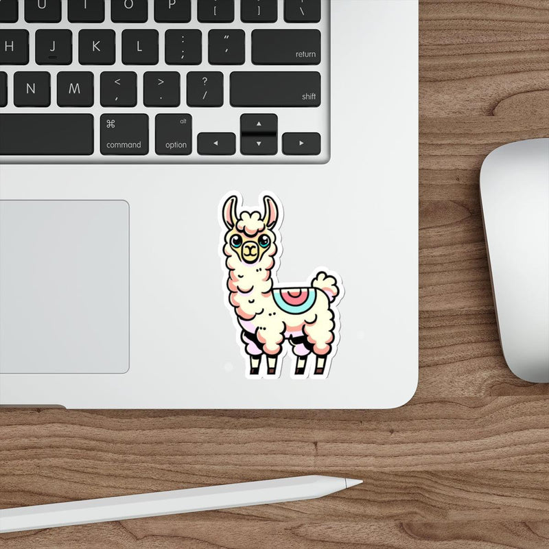Pastel Cartoon Llama Sticker – Whimsical Cute Vinyl Decal