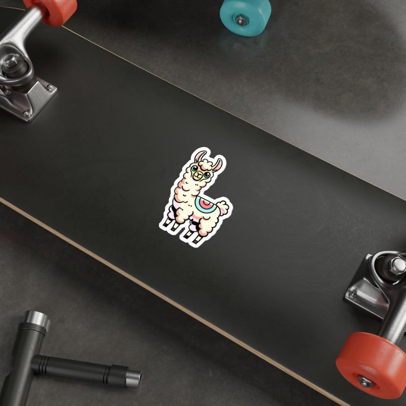 Pastel Cartoon Llama Sticker – Whimsical Cute Vinyl Decal