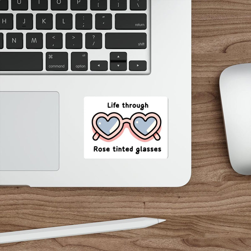 Life Through Rose-Tinted Glasses Sticker – Heart Shades