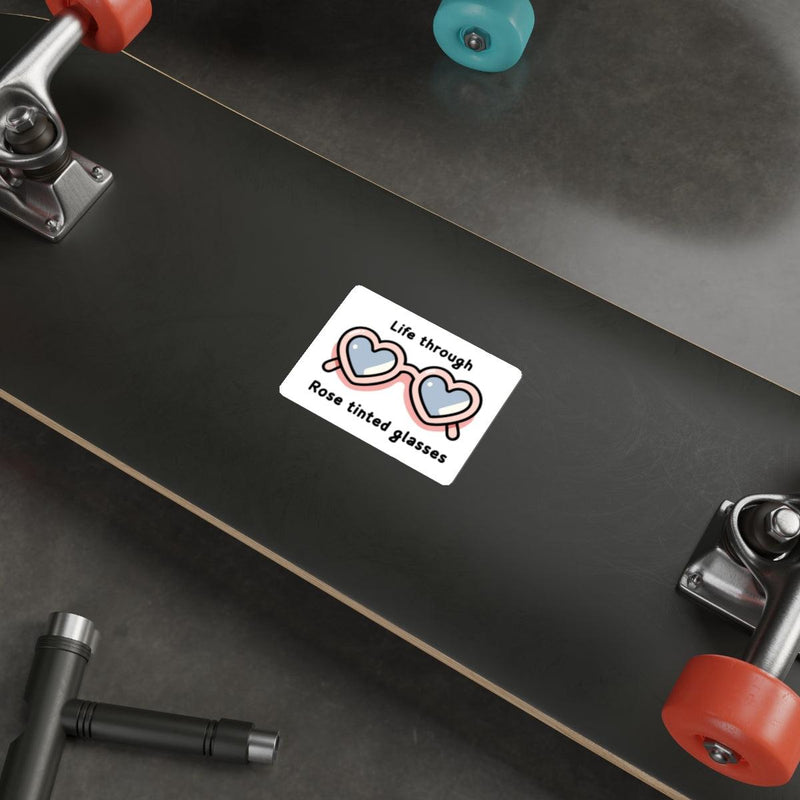 Life Through Rose-Tinted Glasses Sticker – Heart Shades