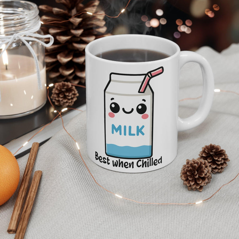 Best When Chilled Mug – Funny Cartoon Milk Coffee Cup