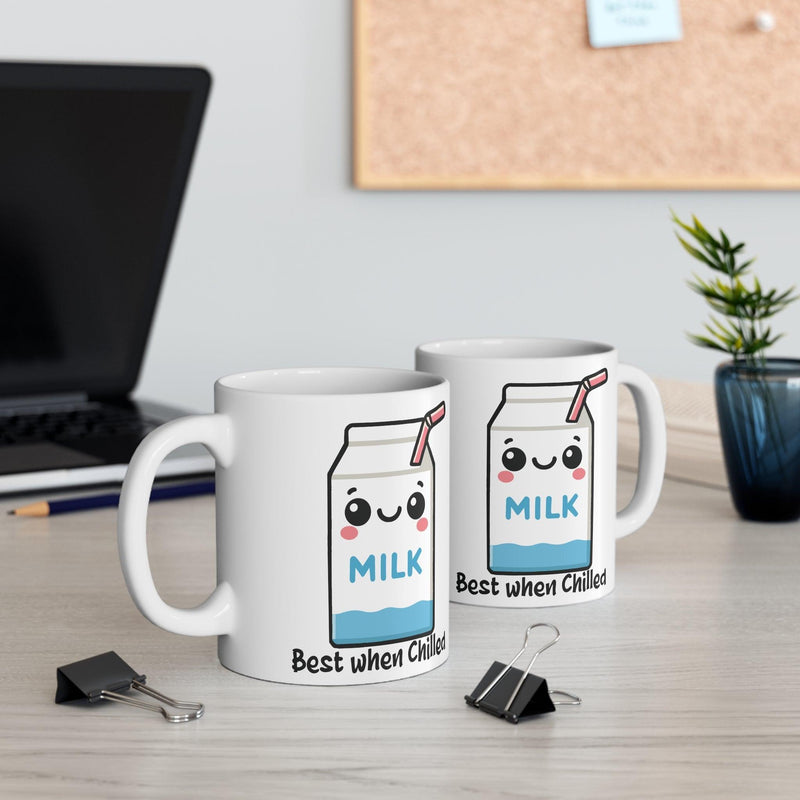 Best When Chilled Mug – Funny Cartoon Milk Coffee Cup