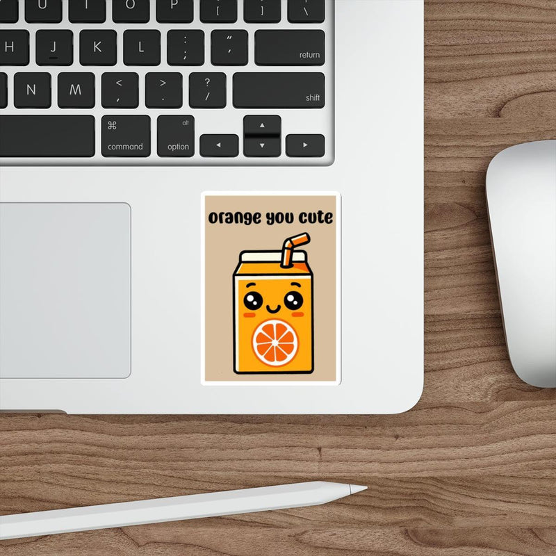 Orange You Cute Sticker – Funny Cartoon Juice Box Design