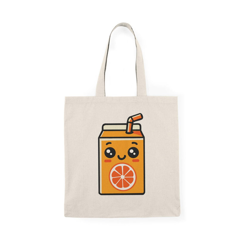 Orange Juice Box Tote – Cute Eco Cotton Cartoon Shopper