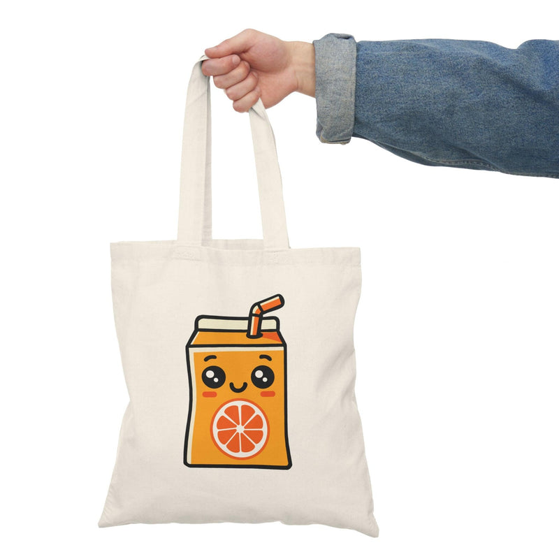 Orange Juice Box Tote – Cute Eco Cotton Cartoon Shopper