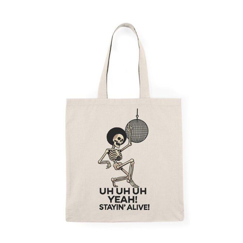 Staying Alive Tote – Disco Skeleton Recycled Cotton Bag