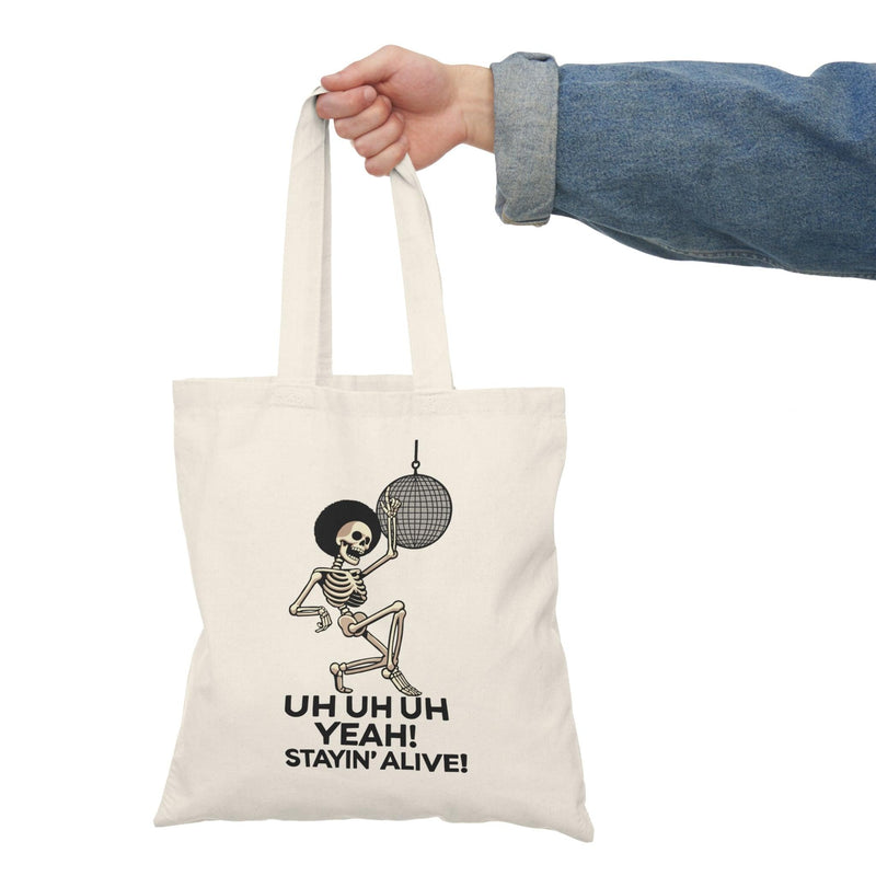Staying Alive Tote – Disco Skeleton Recycled Cotton Bag