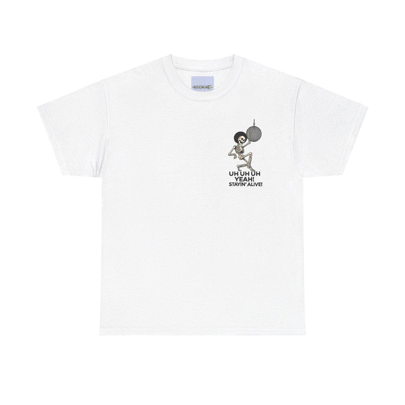 Staying Alive – Dancing Skeleton Retro T-Shirt