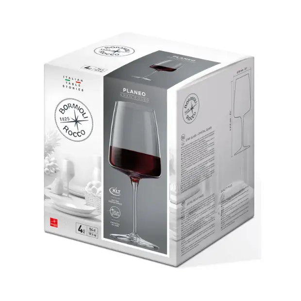 Bormioli Rocco Planeo Gran Rosso Wine Glasses - 555ml - Set of 4