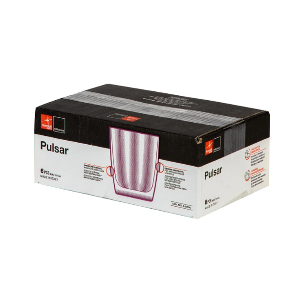 Bormioli Rocco Pulsar Double Old Fashioned Glasses Purple - 390ml - Set of 6