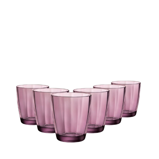 Bormioli Rocco Pulsar Double Old Fashioned Glasses Purple - 390ml - Set of 6