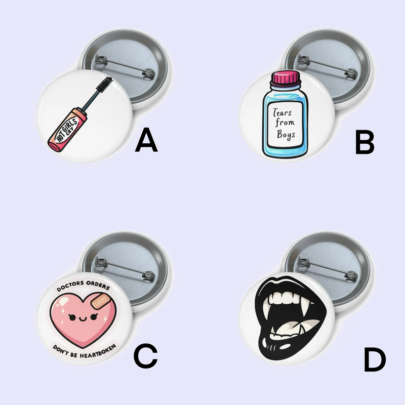 Emo Chic Pin Badge Bundle – Sad Girl Aesthetic