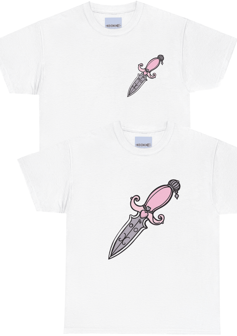 Pink Dagger – Bold & Playful Graphic T-Shirt