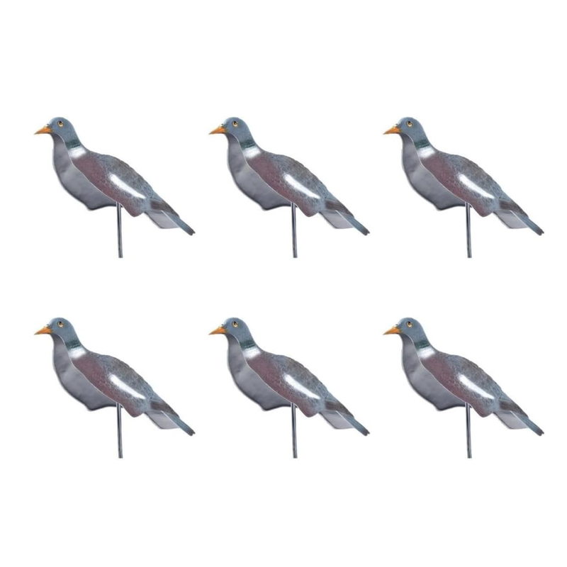 6 High Definition Pigeon Decoys with Ground Stakes