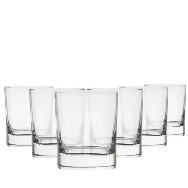 Luigi Bormioli DOF Square Glass Whisky Tumblers - 290ml - Set of 6