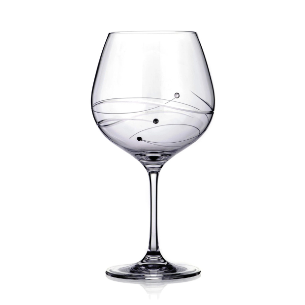 Diamante "Just For You" Gin Glass with Spiral Design Cutting - 610ml - In Gift Box
