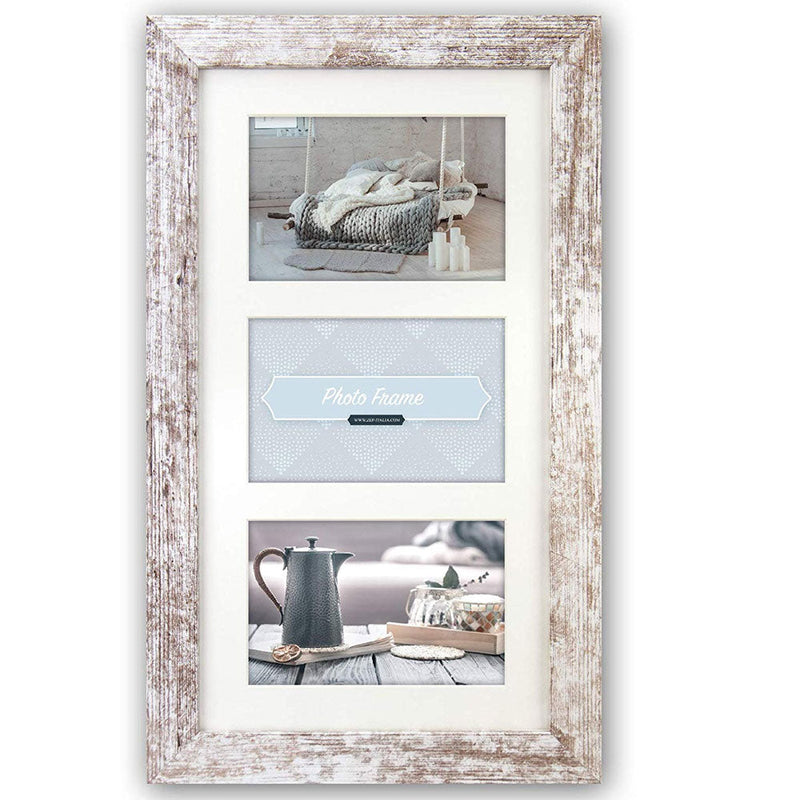 Nelson 6 Wooden Multi Photo Frame – Rustic Frame for 3 x 7x5 Photos