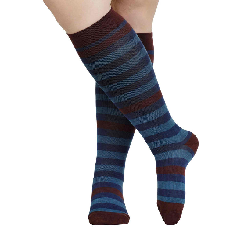 1 Pack Wide Calf Cotton Graduated Compression Socks | 20-30 mmHg
