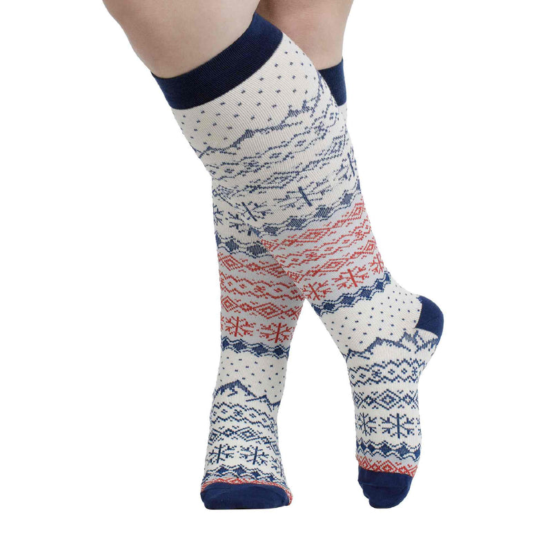 1 Pack Wide Calf Cotton Graduated Compression Socks | 20-30 mmHg