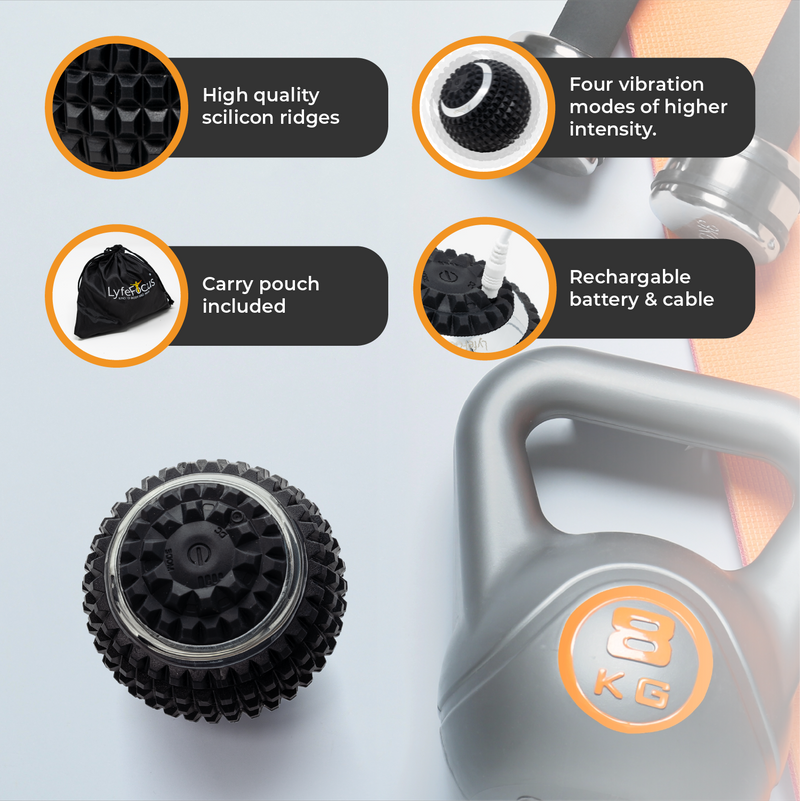 LyfeFocus Vibrating Massage Ball (Black)