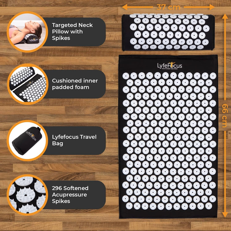 LyfeFocus Acupressure Mat & Pillow (White)