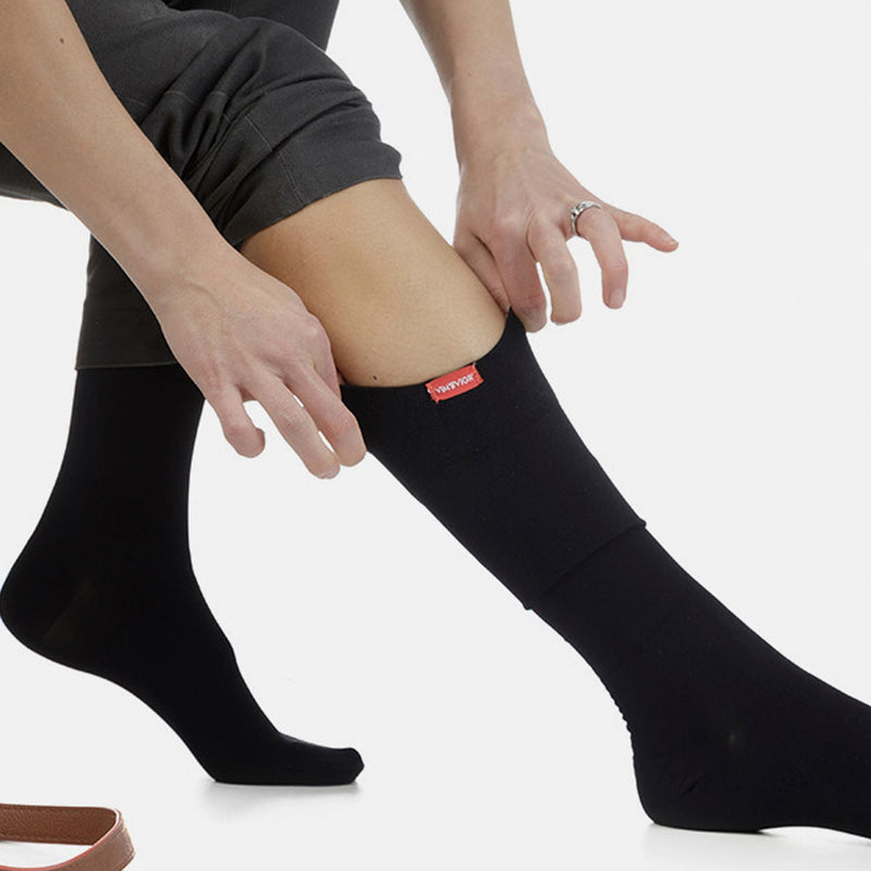 1 Pack Wide Calf Moisture Wicking Nylon Graduated Compression Socks | 30-40 mmHg