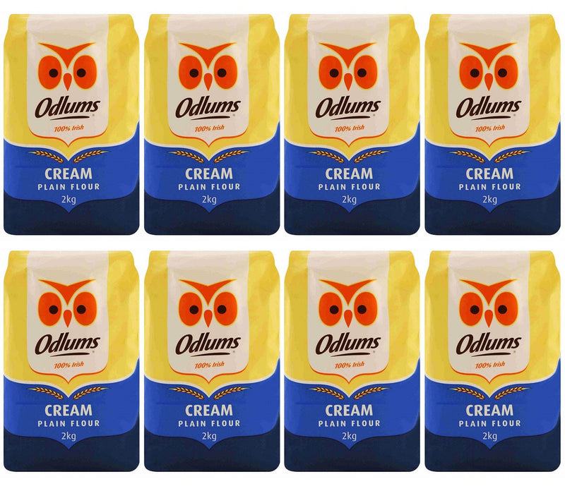 8 x Odlums Cream Plain Flour 2Kg