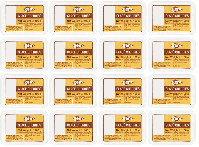 16 x Gem Glacé Cherries 100G