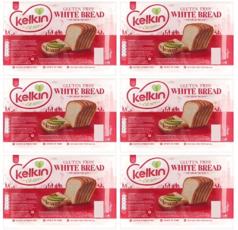 6 x Kelkin Gluten Free White Bread 400G