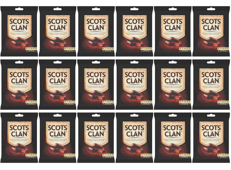 18 x Scots Clan Smooth Caramels Smothered In Rich Dark Chocolate 135G