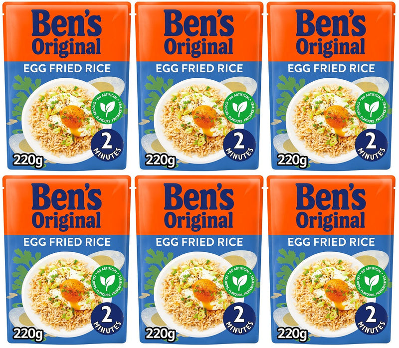 6 x Bens Original Egg Fried Microwave Rice 220G